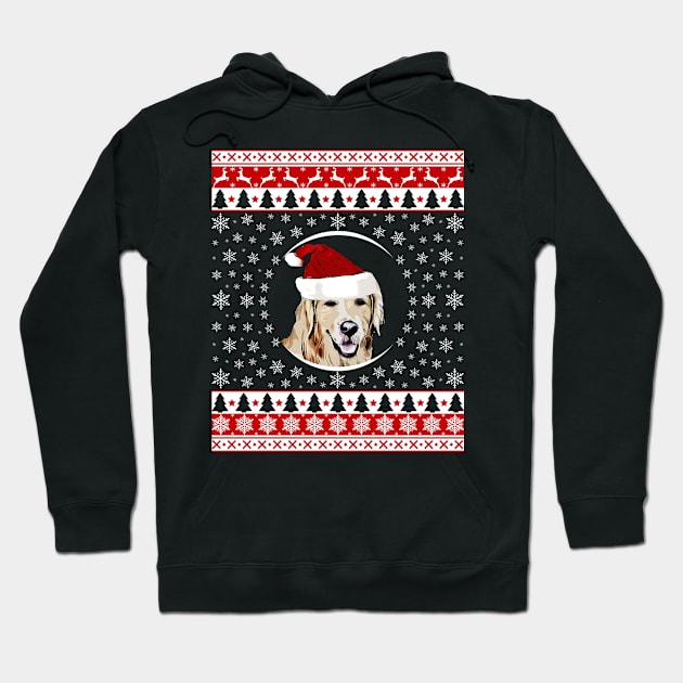 Golden Retriever Santa Hat Hoodie by Sleazoid